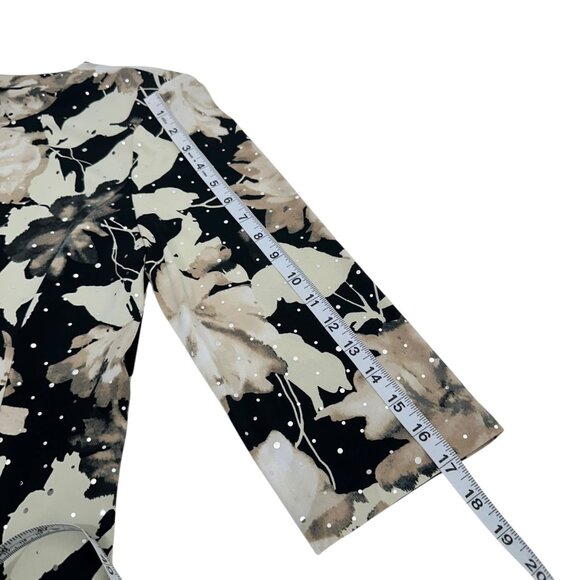 Jessica Howard Women Floral Print Sequin Jacket Maxi Dress Set SZ 6 Black/Beige - Picture 8 of 16